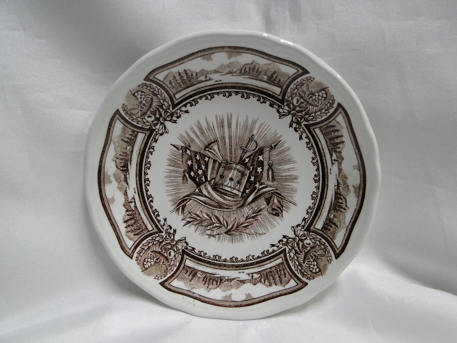 Meakin Americana Brown, Scene, Ironstone: 6" Saucer Only, No Cup