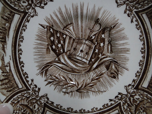 Meakin Americana Brown, Scene, Ironstone: 6" Saucer Only, No Cup