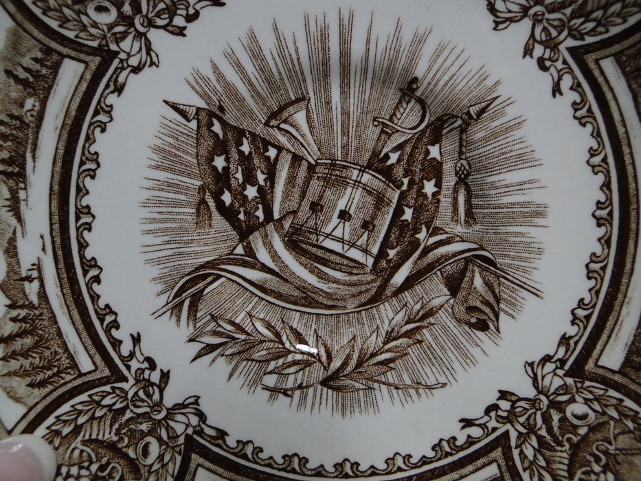 Meakin Americana Brown, Scene, Ironstone: 6" Saucer Only, No Cup