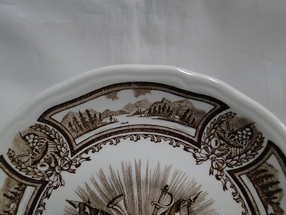 Meakin Americana Brown, Scene, Ironstone: 6" Saucer Only, No Cup