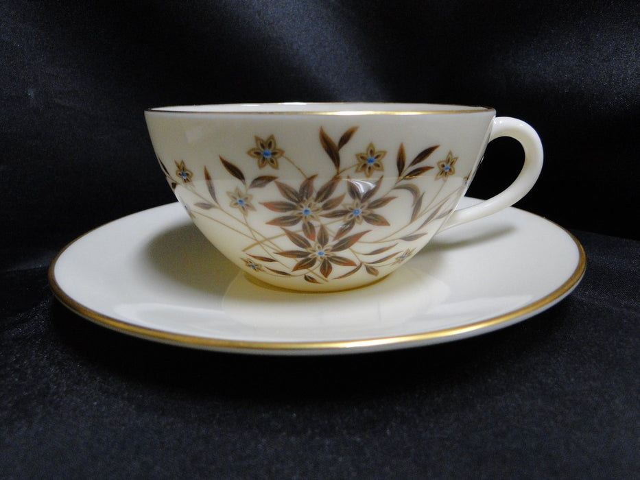Lenox Starlight, Brown Flowers, Gold Trim: Cup & Saucer Set (s), 2" Tall