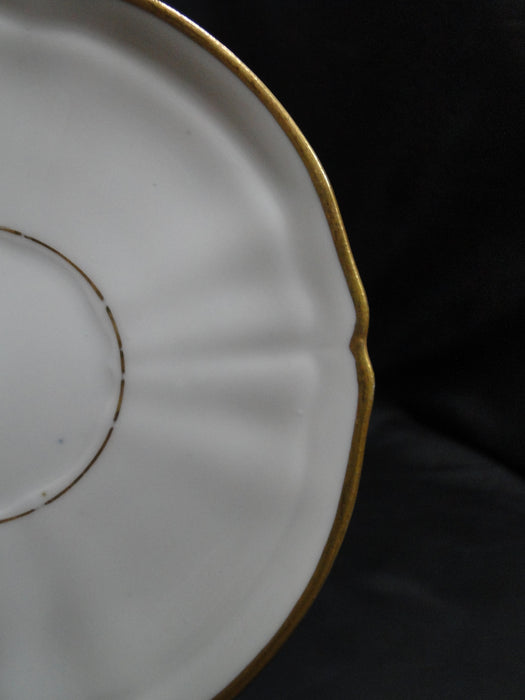 Redon, M (PL Limoges), White w/ Panels, Thick Gold: Cup & Saucer Set, 2", As Is