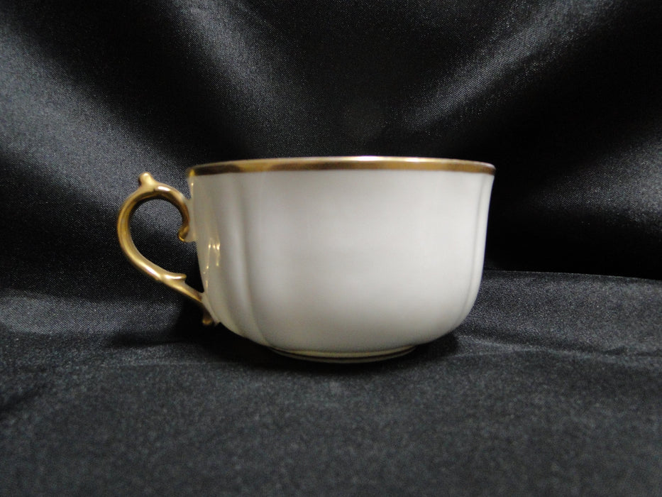 Redon, M (PL Limoges), White w/ Panels, Thick Gold: Cup & Saucer Set (s), 2"