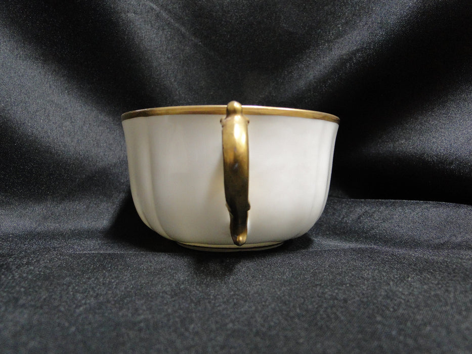 Redon, M (PL Limoges), White w/ Panels, Thick Gold: Cup & Saucer Set (s), 2"