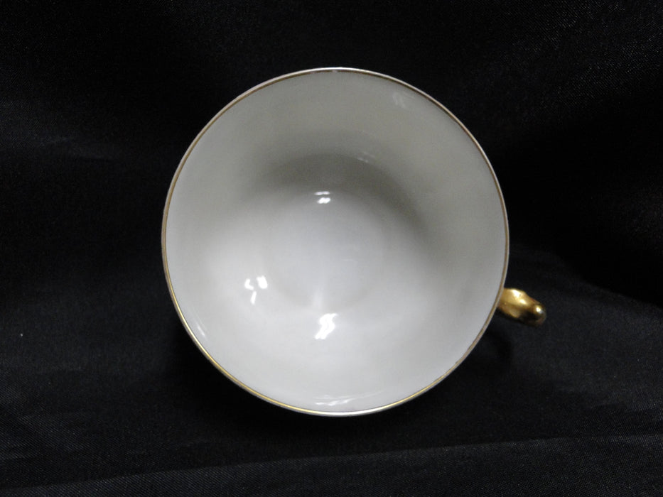 Redon, M (PL Limoges), White w/ Panels, Thick Gold: Cup & Saucer Set (s), 2"