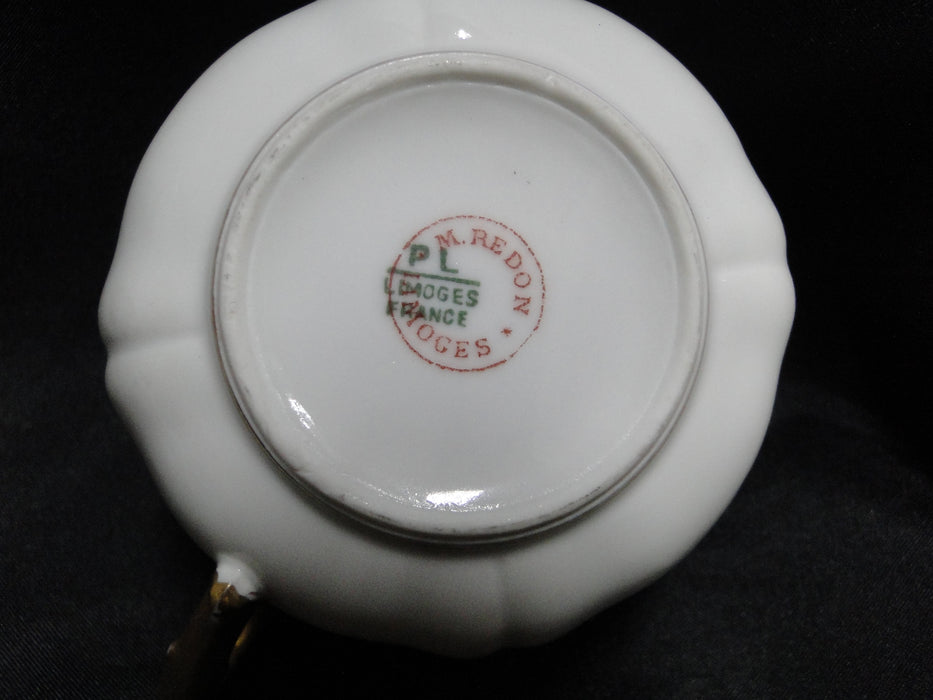 Redon, M (PL Limoges), White w/ Panels, Thick Gold: Cup & Saucer Set (s), 2"