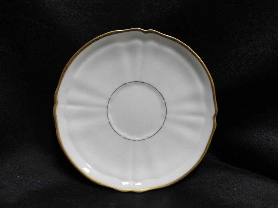 Redon, M (PL Limoges), White w/ Panels, Thick Gold: Cup & Saucer Set, 2", As Is