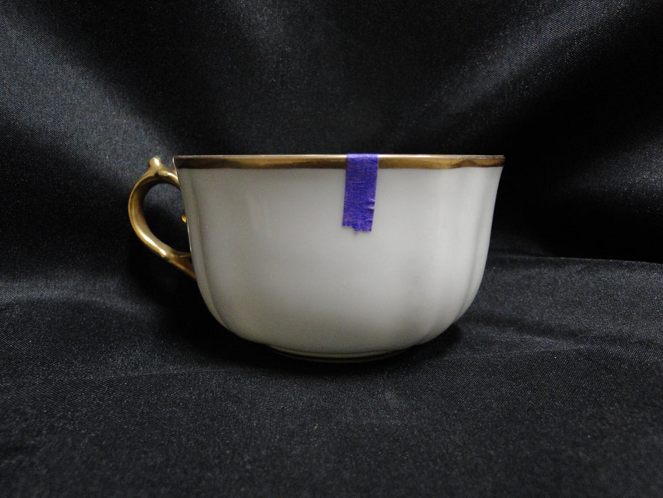 Redon, M (PL Limoges), White w/ Panels, Thick Gold: Cup & Saucer Set, 2", As Is