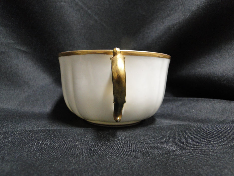 Redon, M (PL Limoges), White w/ Panels, Thick Gold: Cup & Saucer Set, 2", As Is