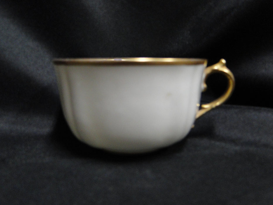 Redon, M (PL Limoges), White w/ Panels, Thick Gold: Cup & Saucer Set, 2", As Is