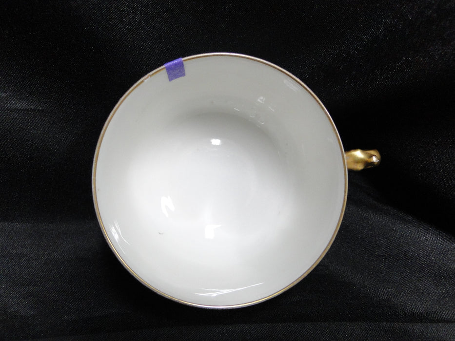 Redon, M (PL Limoges), White w/ Panels, Thick Gold: Cup & Saucer Set, 2", As Is