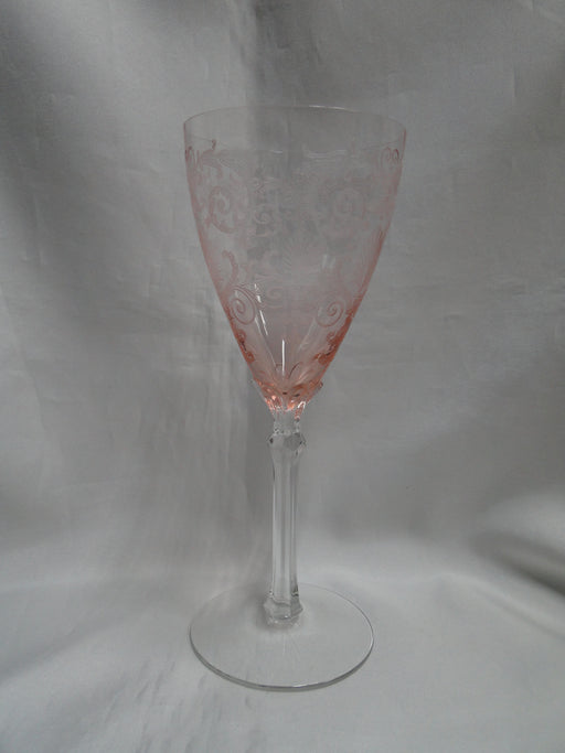 Fostoria Versailles Pink, Etched: Water or Wine Goblet (s), 8 1/4" Tall