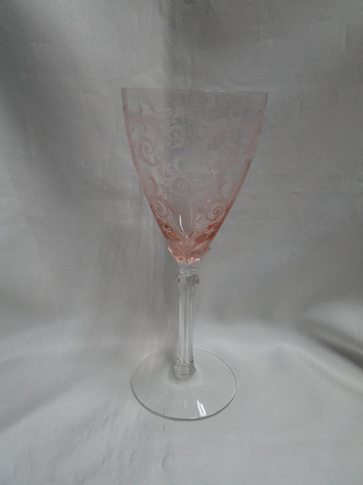 Fostoria Versailles Pink, Etched: Water or Wine Goblet (s), 8 1/4" Tall