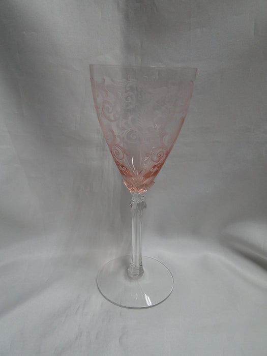 Fostoria Versailles Pink, Etched: Water or Wine Goblet (s), 8 1/4" Tall