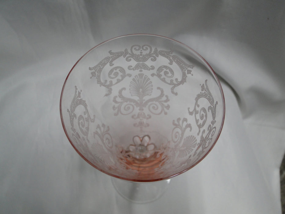 Fostoria Versailles Pink, Etched: Water or Wine Goblet (s), 8 1/4" Tall
