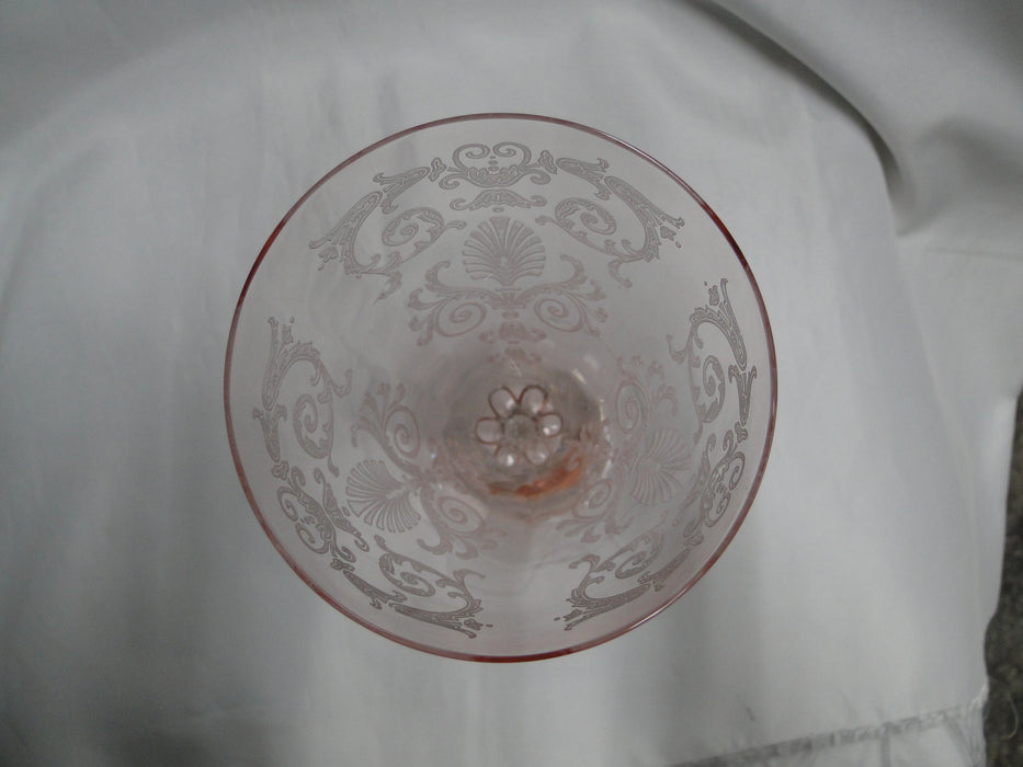Fostoria Versailles Pink, Etched: Water or Wine Goblet (s), 8 1/4" Tall
