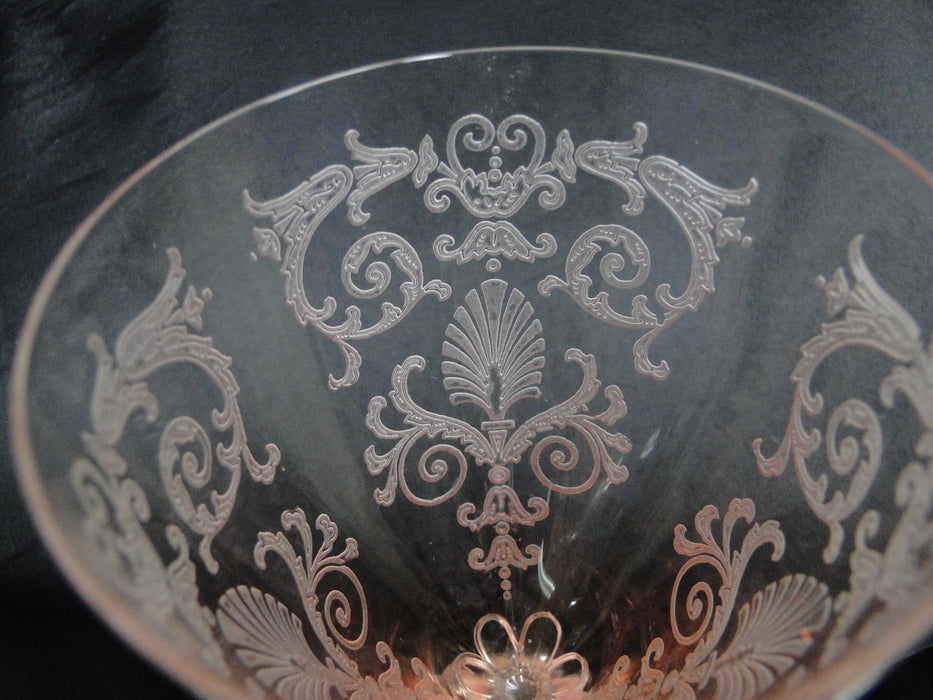 Fostoria Versailles Pink, Etched: Water or Wine Goblet (s), 8 1/4" Tall