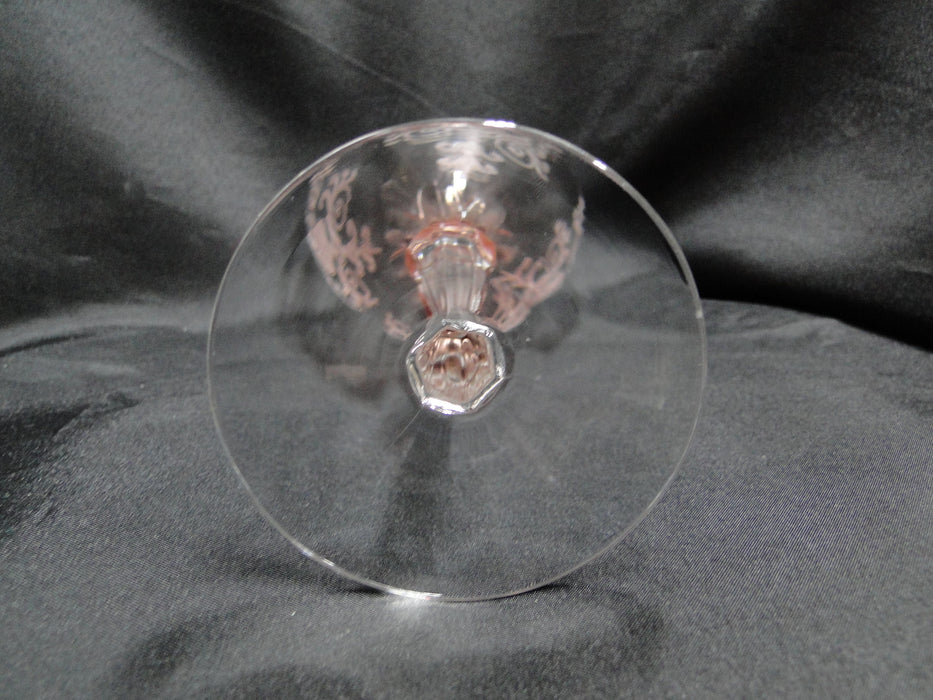 Fostoria Versailles Pink, Etched: Water or Wine Goblet (s), 8 1/4" Tall