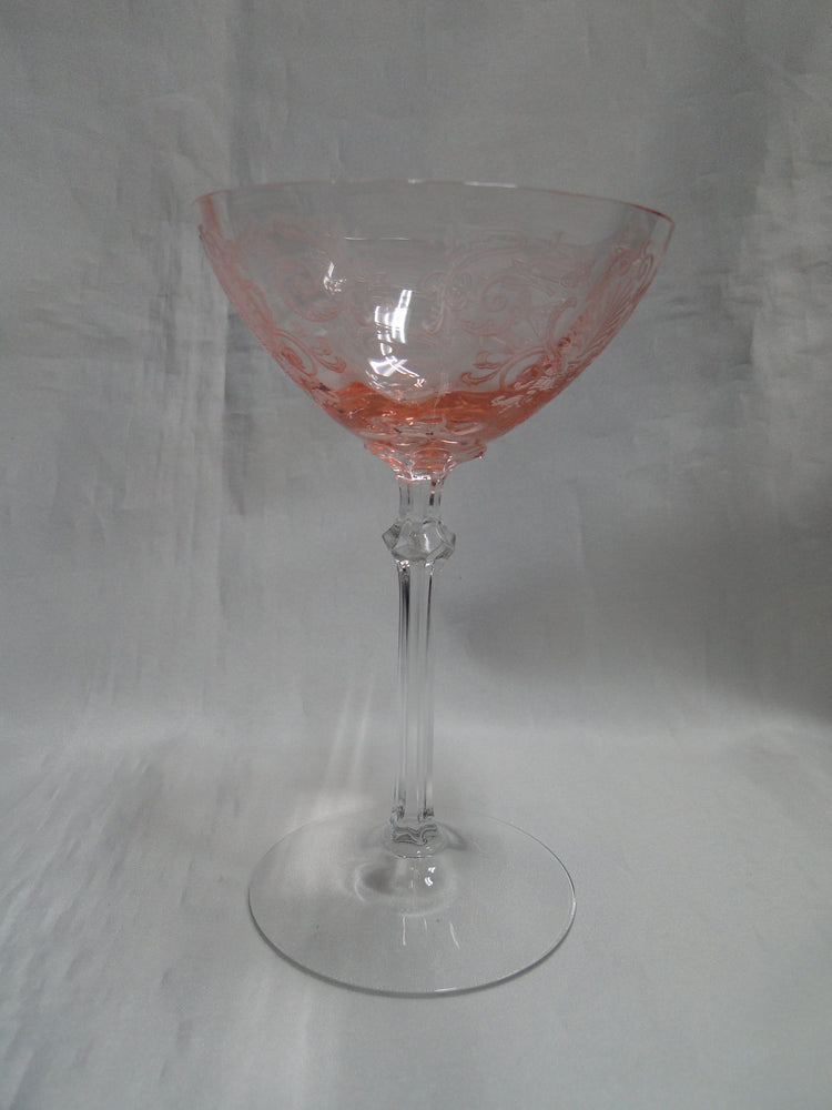 Fostoria Versailles Pink, Etched: Champagne / Tall Sherbet (s), 6" Tall