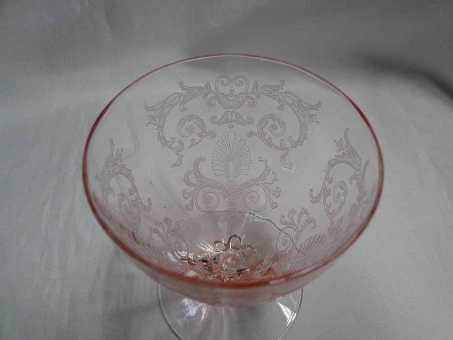 Fostoria Versailles Pink, Etched: Oyster / Fruit Cocktail (s), 3 3/4" Tall