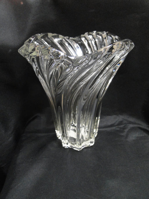 Mikasa Belle Epoque, Clear, Swirl Design: Flower Vase, 7 1/8" x 8 1/4" Tall