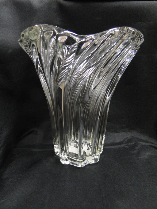 Mikasa Belle Epoque, Clear, Swirl Design: Flower Vase, 7 1/8" x 8 1/4" Tall