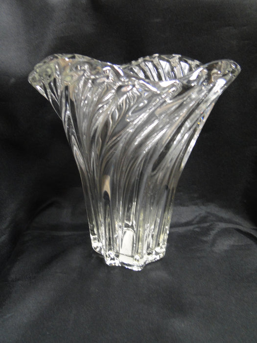 Mikasa Belle Epoque, Clear, Swirl Design: Flower Vase, 7 1/8" x 8 1/4" Tall