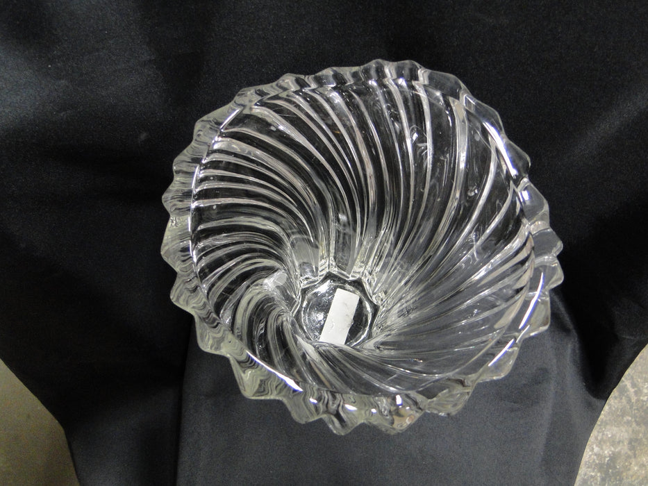 Mikasa Belle Epoque, Clear, Swirl Design: Flower Vase, 7 1/8" x 8 1/4" Tall