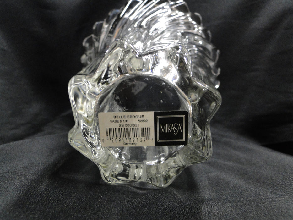 Mikasa Belle Epoque, Clear, Swirl Design: Flower Vase, 7 1/8" x 8 1/4" Tall