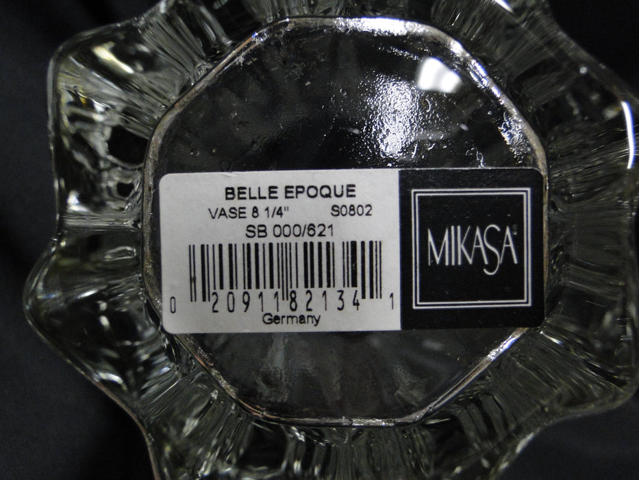 Mikasa Belle Epoque, Clear, Swirl Design: Flower Vase, 7 1/8" x 8 1/4" Tall