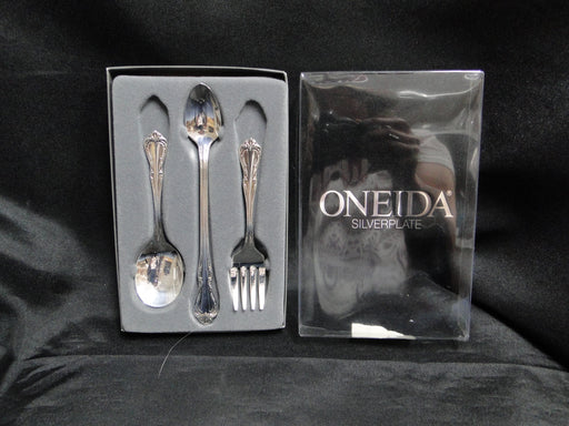 Oneida Chalice-Harmony Silverplate Flatware: 3-Piece Baby Spoons & Fork Set, Box