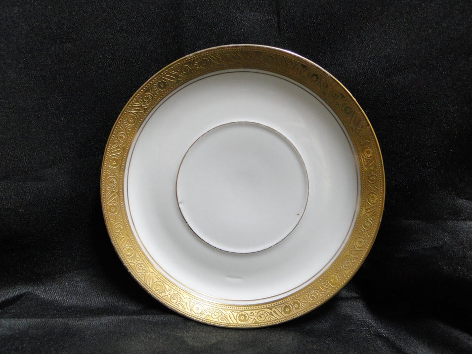 Pfeiffer & Lowenstein Antoinette, Encrusted Gold: Cup & Saucer Set, 1 7/8", Nick