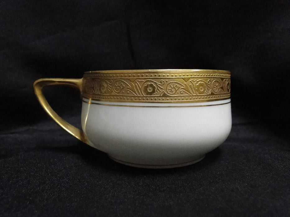 Pfeiffer & Lowenstein Antoinette, Encrusted Gold: Cup & Saucer Set, 1 7/8", Nick