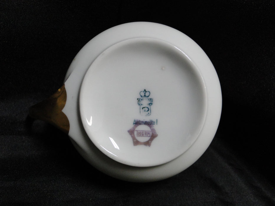 Pfeiffer & Lowenstein Antoinette, Encrusted Gold: Cup & Saucer Set, 1 7/8", Nick