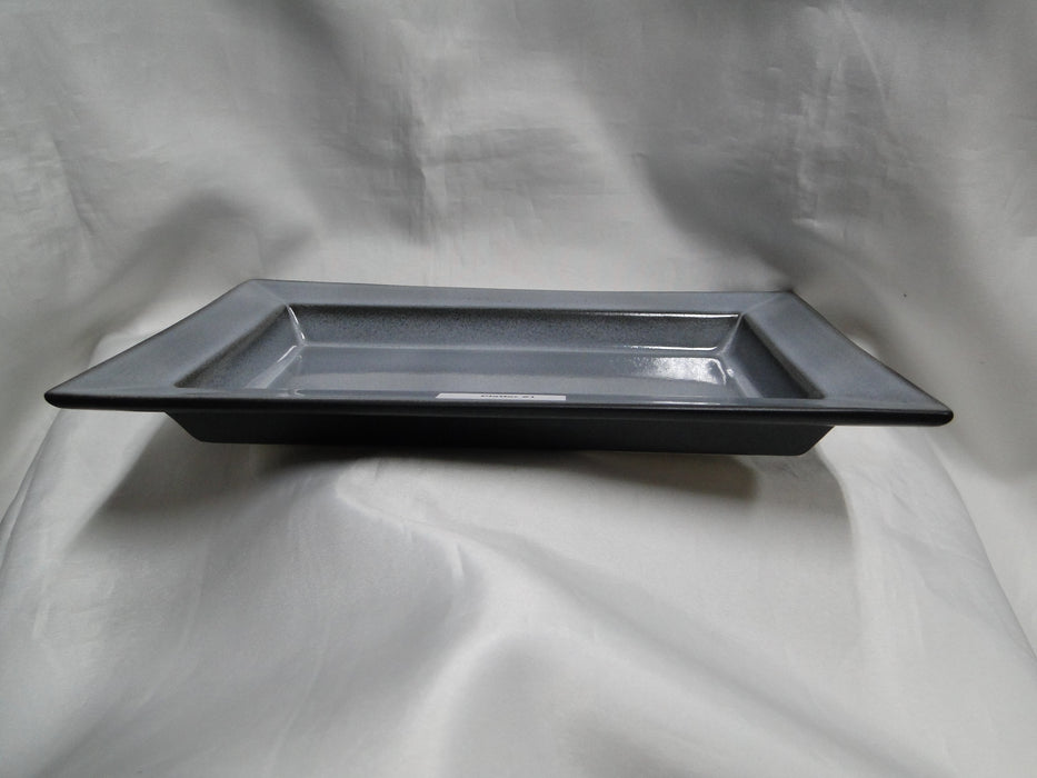 Jars Tourron Gris Ecorce, Blue/Grey & Black: Rectangular Platter (s), 11 7/8"