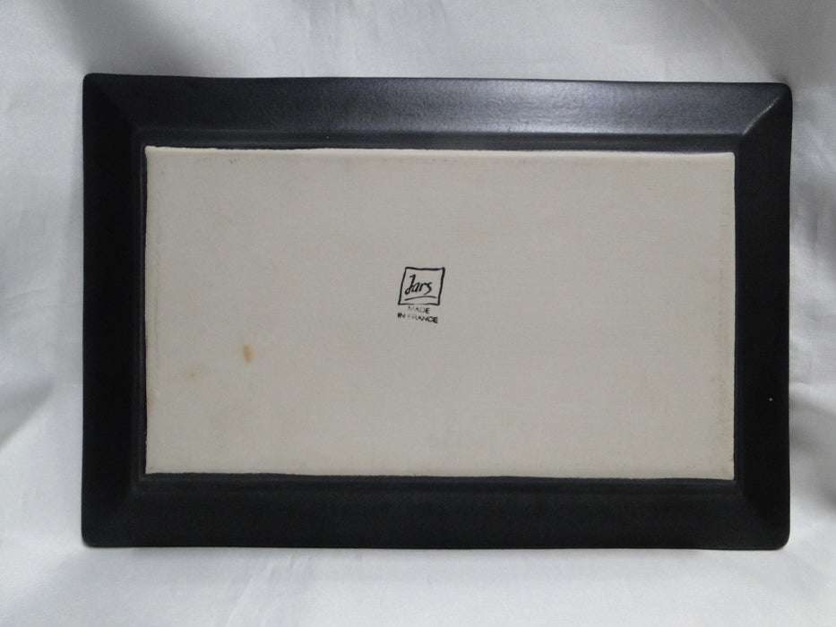 Jars Tourron Gris Ecorce, Blue/Grey & Black: Rectangular Platter (s), 11 7/8"