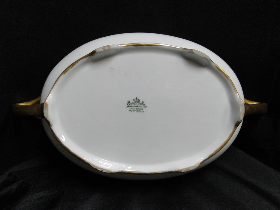 Rosenthal Botticelli Shape, Gold Leaves: Oval Serving Bowl & Lid & Handles
