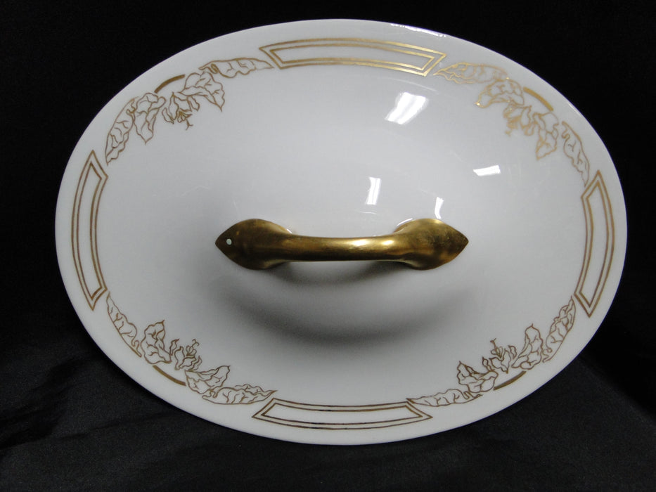 Rosenthal Botticelli Shape, Gold Leaves: Oval Serving Bowl & Lid & Handles