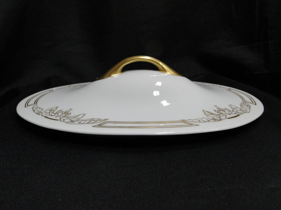 Rosenthal Botticelli Shape, Gold Leaves: Oval Serving Bowl & Lid & Handles