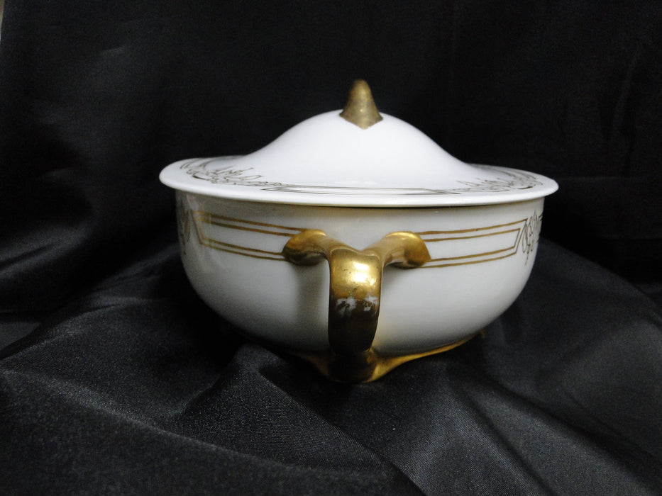 Rosenthal Botticelli Shape, Gold Leaves: Oval Serving Bowl & Lid & Handles