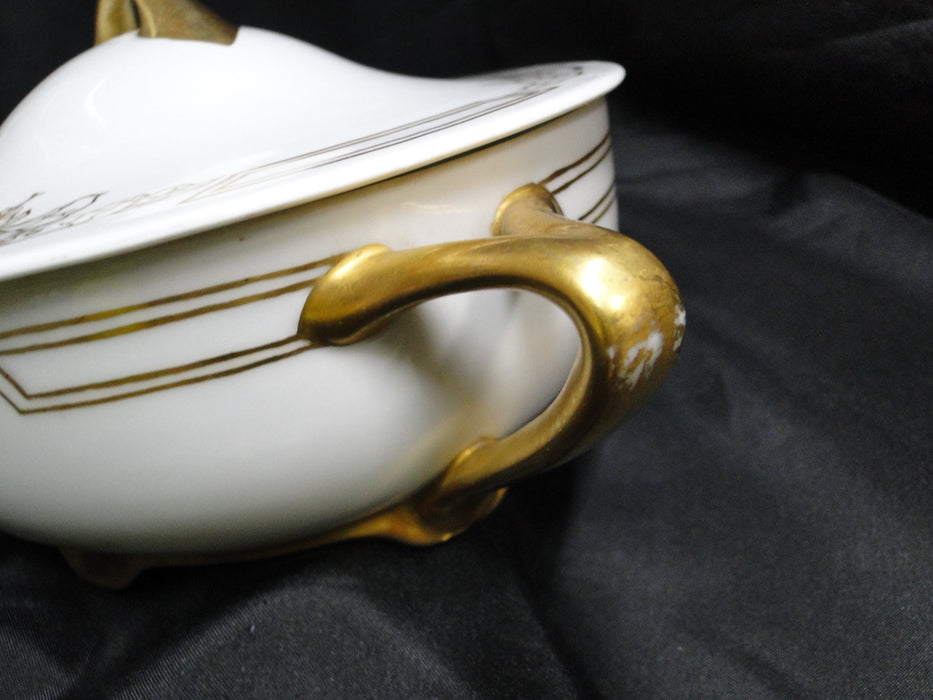 Rosenthal Botticelli Shape, Gold Leaves: Oval Serving Bowl & Lid & Handles