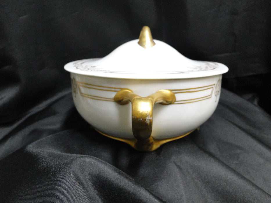 Rosenthal Botticelli Shape, Gold Leaves: Oval Serving Bowl & Lid & Handles