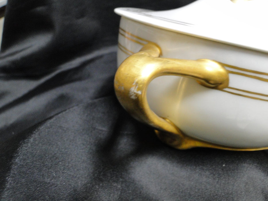 Rosenthal Botticelli Shape, Gold Leaves: Oval Serving Bowl & Lid & Handles
