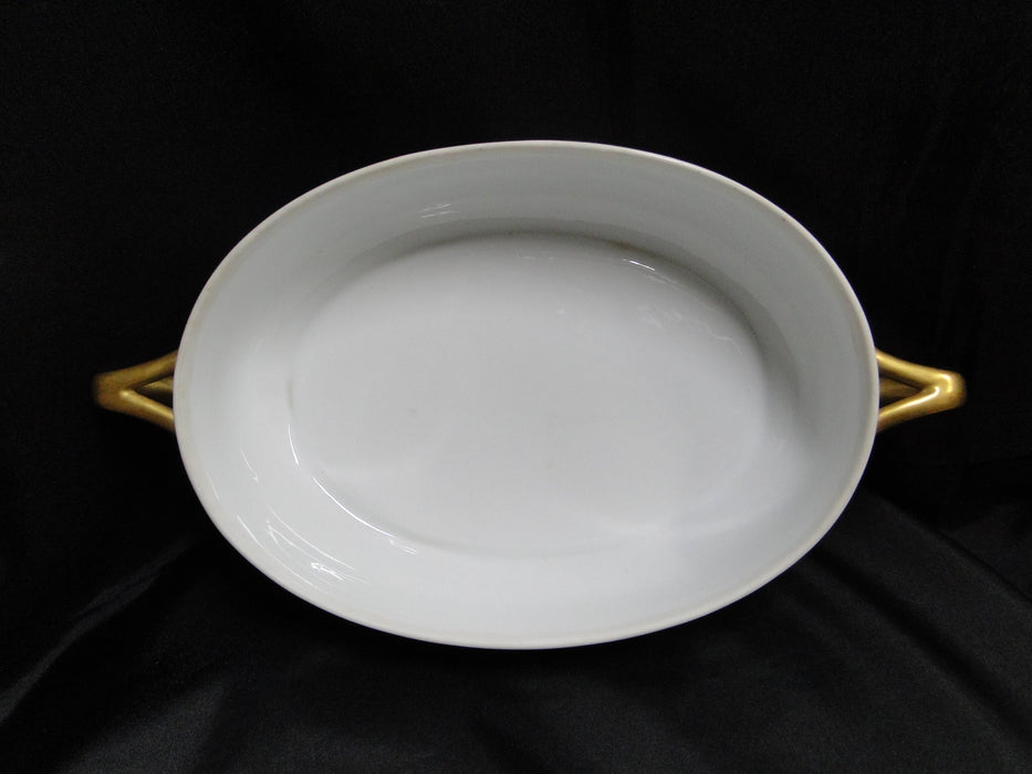Rosenthal Botticelli Shape, Gold Leaves: Oval Serving Bowl & Lid & Handles