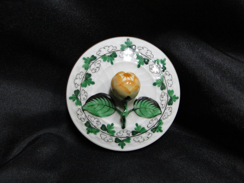 Herend Persil, Green Parsley: Teapot & Lid w/ Yellow Rose, 6 1/4" Tall