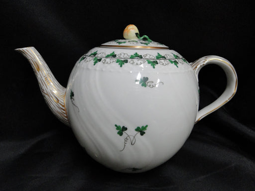 Herend Persil, Green Parsley: Teapot & Lid w/ Yellow Rose, 6 1/4" Tall