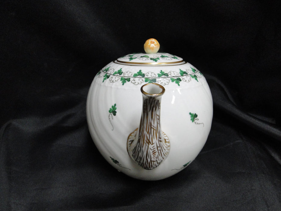 Herend Persil, Green Parsley: Teapot & Lid w/ Yellow Rose, 6 1/4" Tall