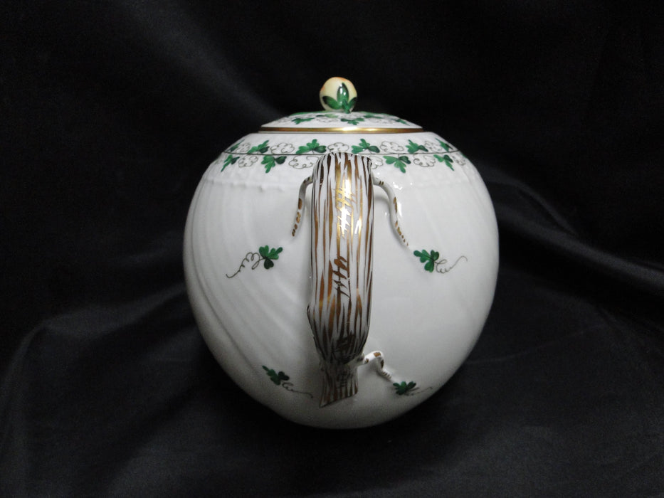 Herend Persil, Green Parsley: Teapot & Lid w/ Yellow Rose, 6 1/4" Tall
