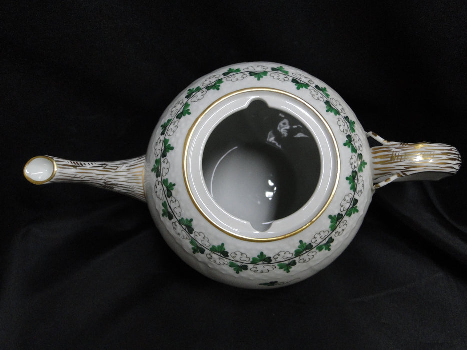 Herend Persil, Green Parsley: Teapot & Lid w/ Yellow Rose, 6 1/4" Tall