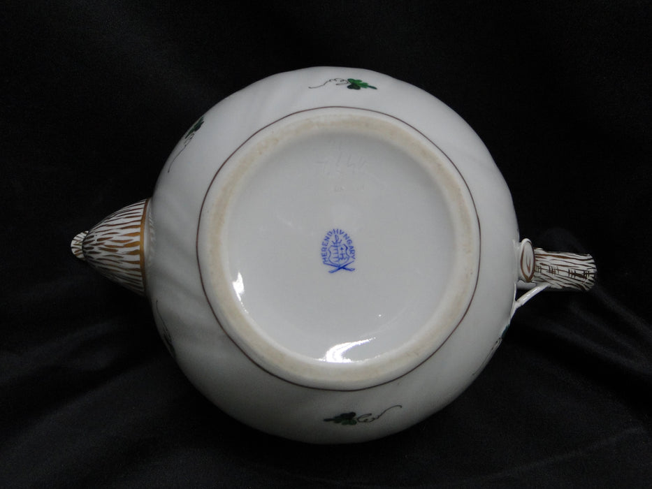Herend Persil, Green Parsley: Teapot & Lid w/ Yellow Rose, 6 1/4" Tall
